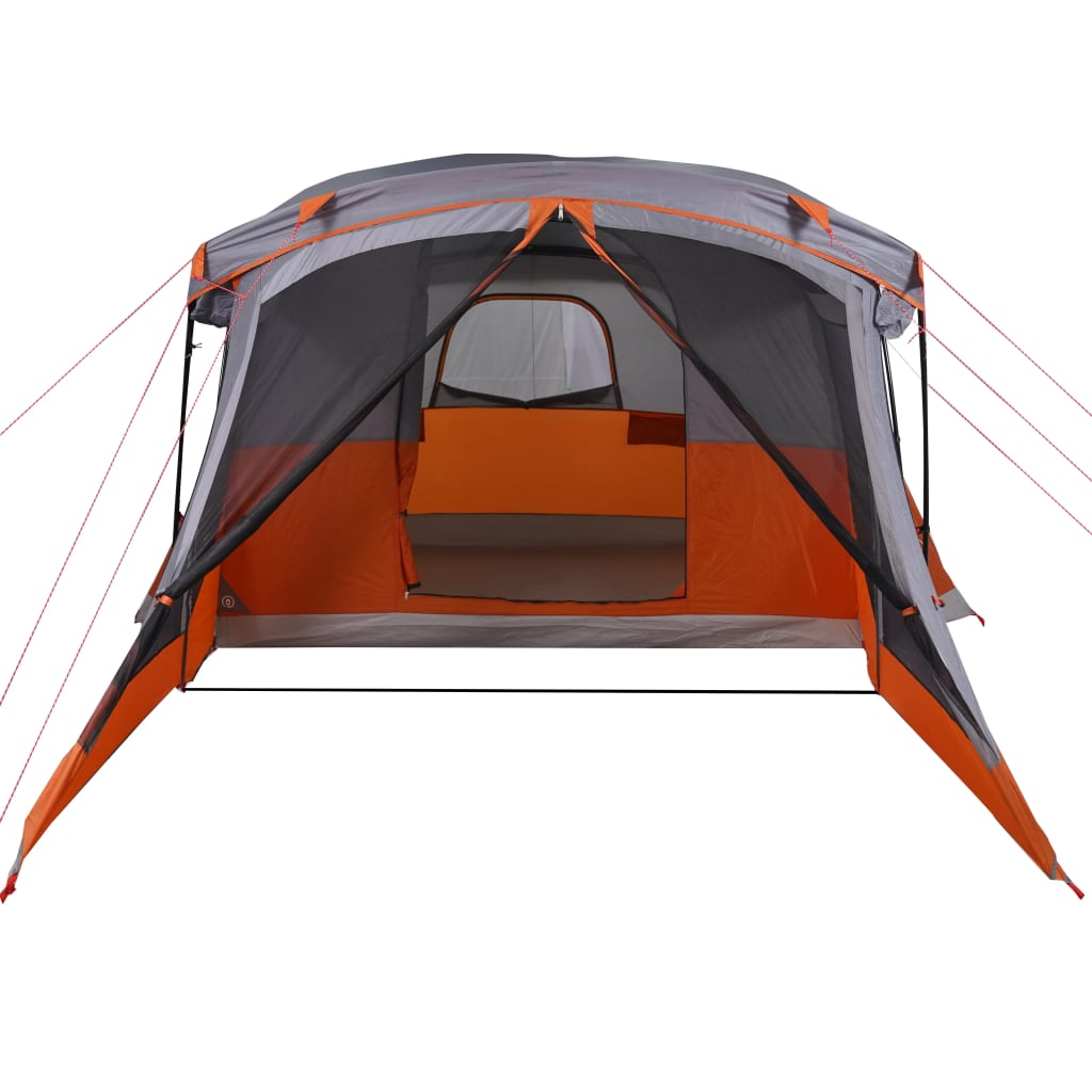 Tente de camping avec auvent 4 personnes orange imperméable