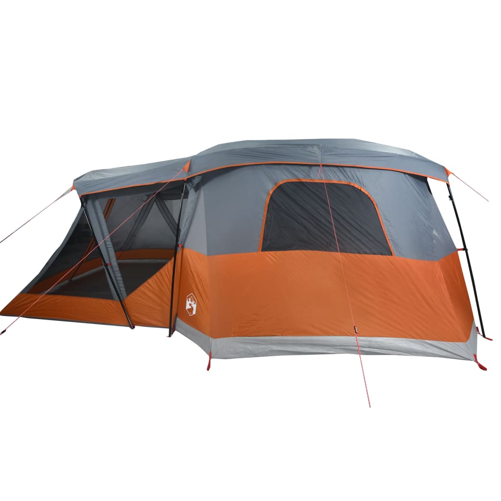 Tente de camping avec auvent 4 personnes orange imperméable