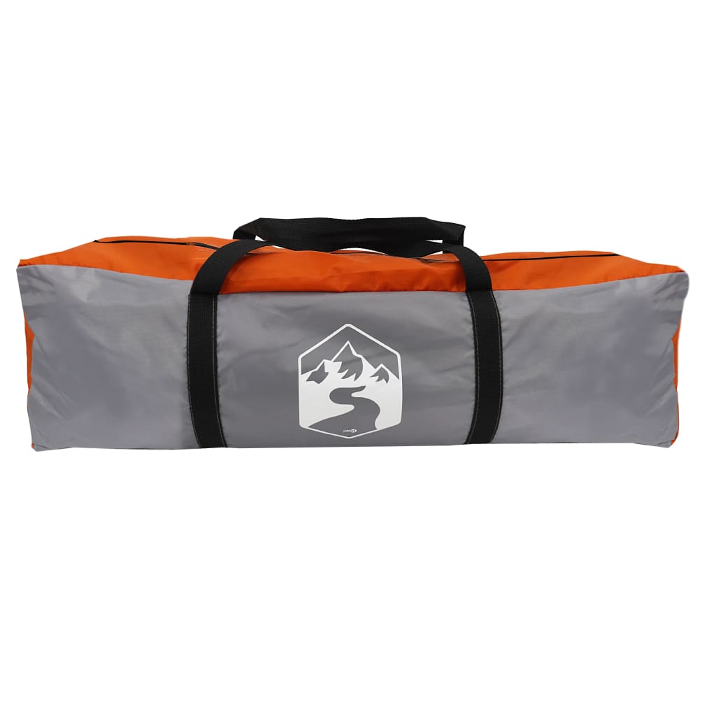 Tente de camping avec auvent 4 personnes orange imperméable