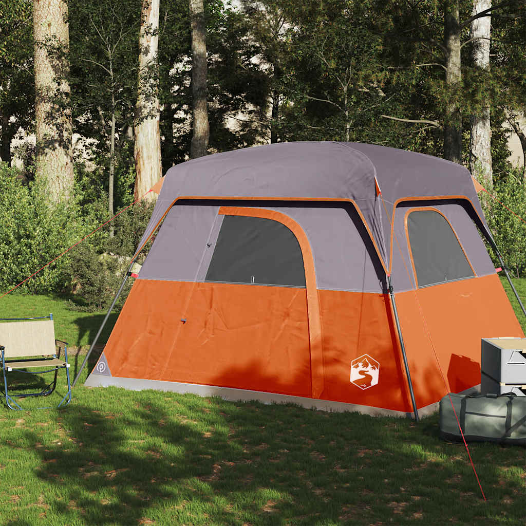 Campingzelt 4 Personen Orange Wasserdicht