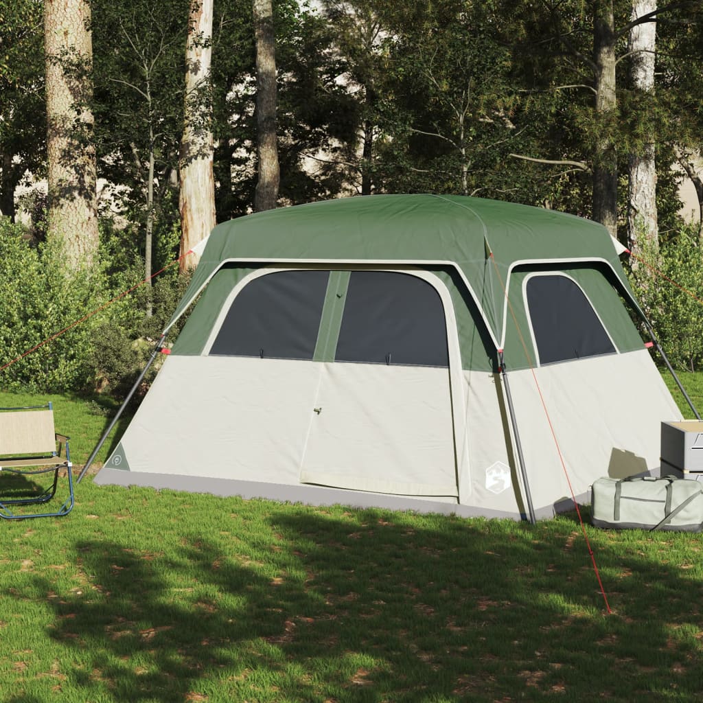 Tente familiale pour 6 personnes verte imperméable