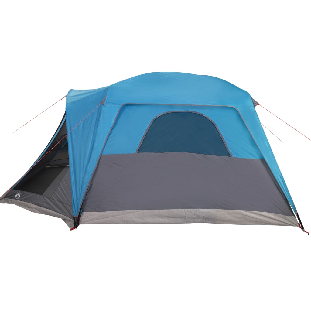 Tente familiale avec auvent 6 personnes bleue imperméable