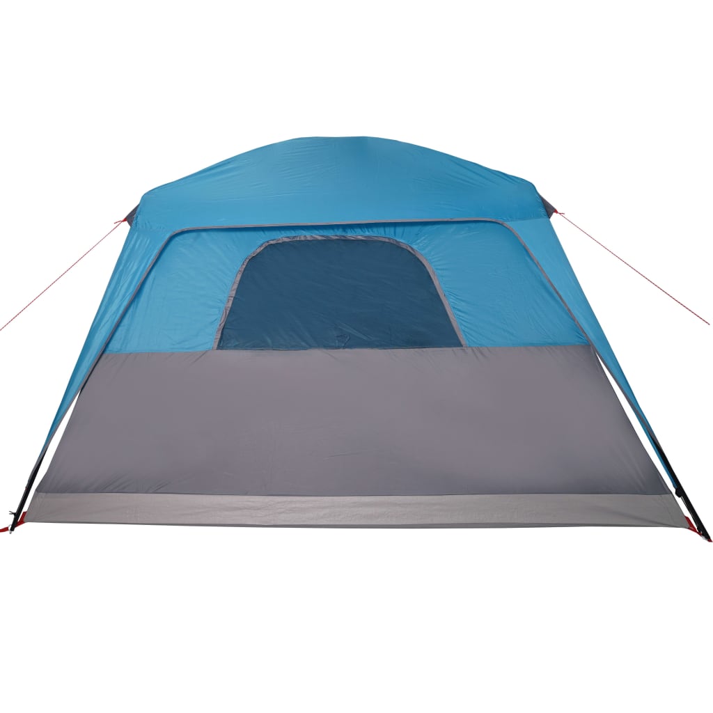 Tente familiale avec auvent 6 personnes bleue imperméable