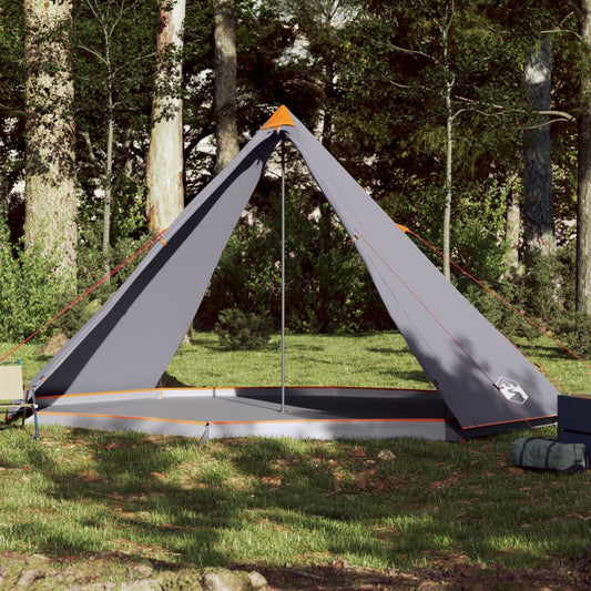 Tente Tipi Familiale 8 Personnes Gris et Orange Etanche