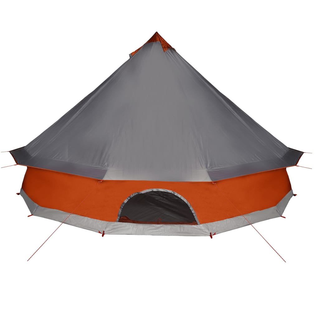 Tente Tipi Familiale 12 Personnes Grise et Orange Etanche