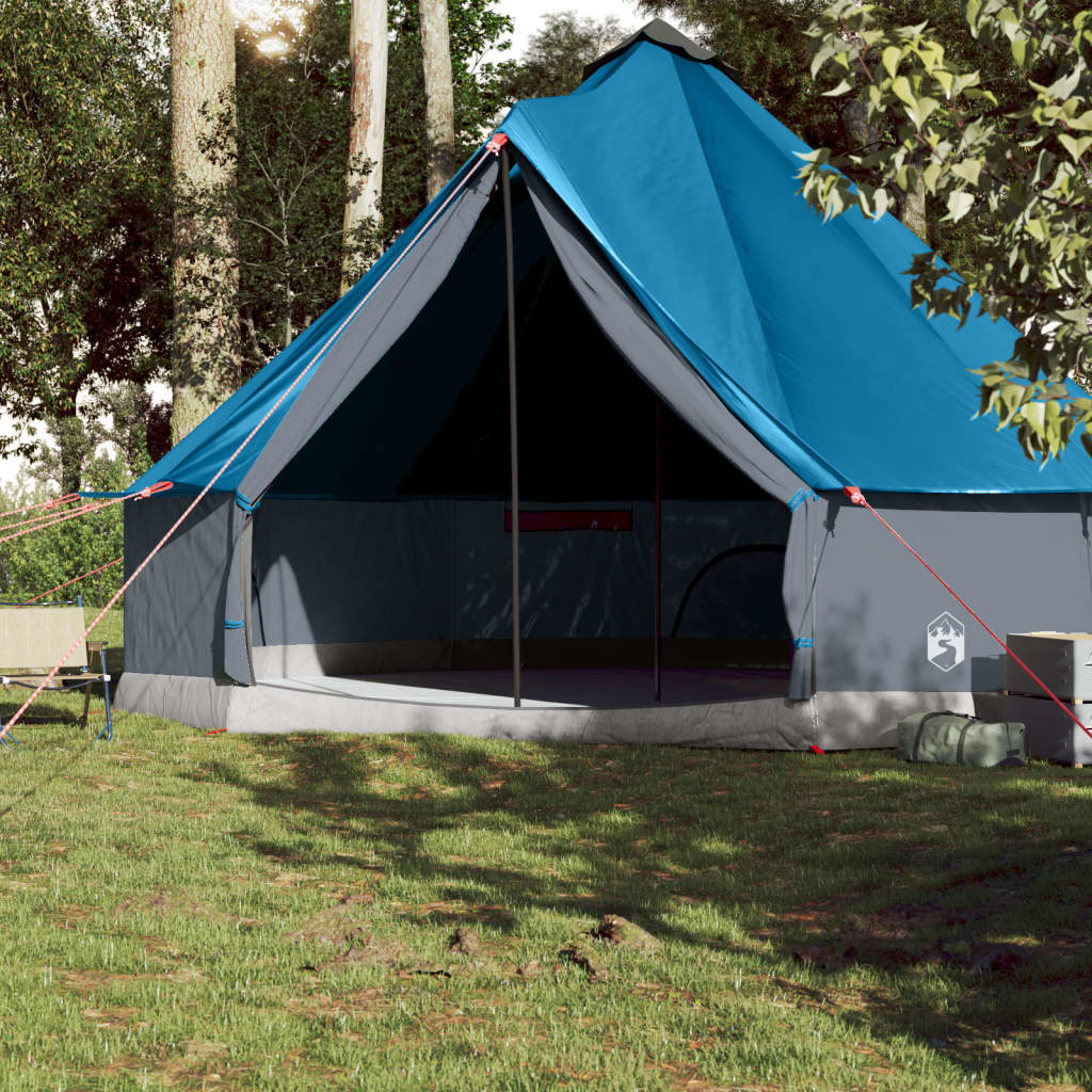 Tente familiale Tipi 10 personnes bleue imperméable