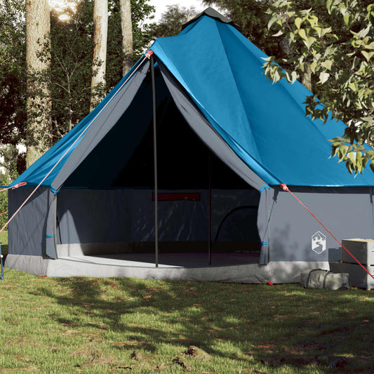 Tente familiale Tipi 10 personnes bleue imperméable