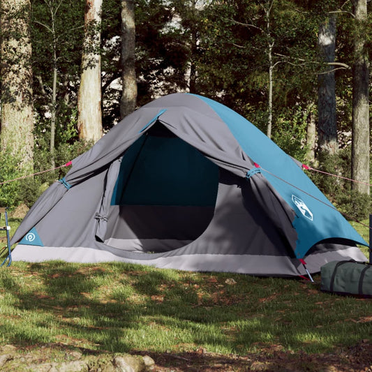 Tente de camping dôme 2 personnes bleue imperméable