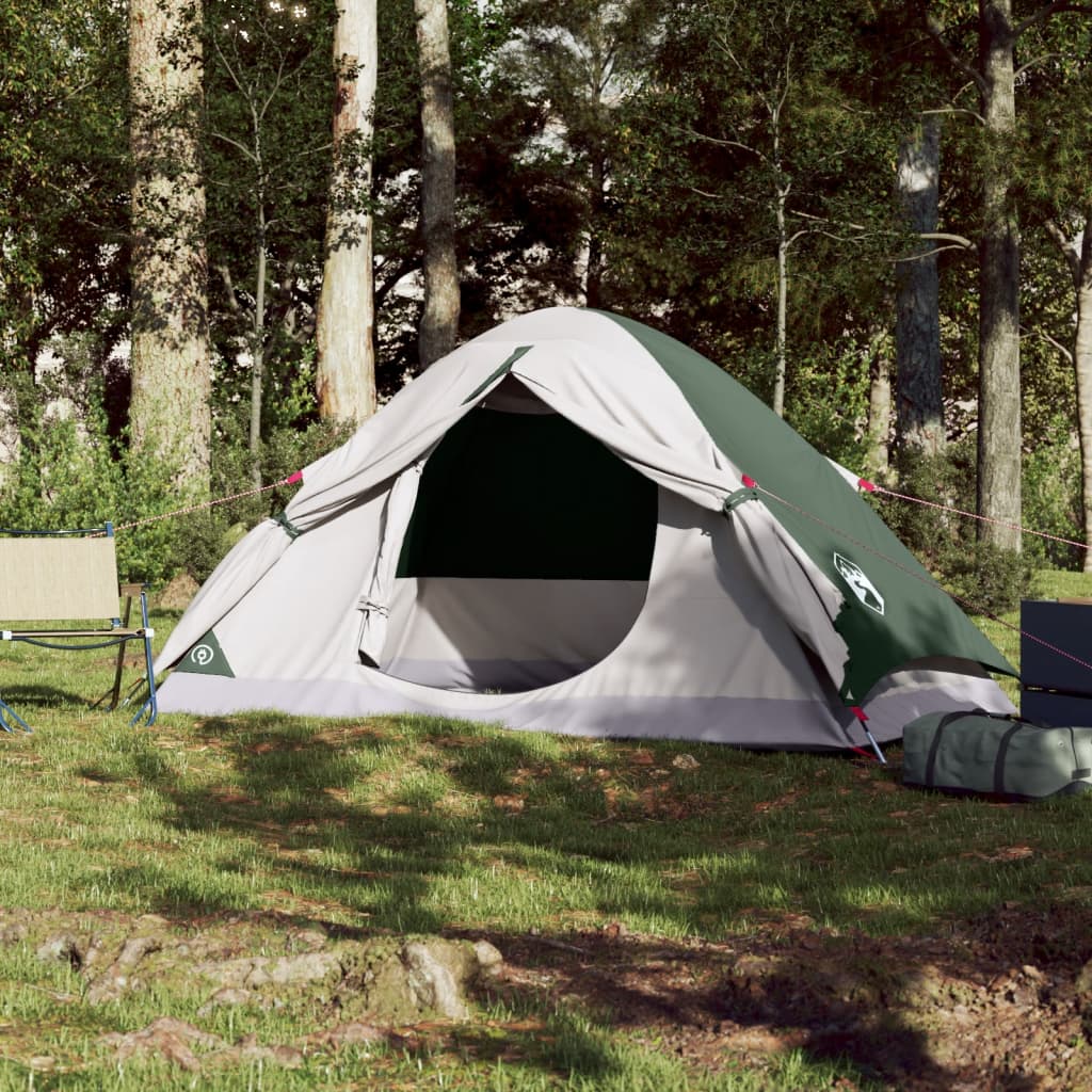 Tente de camping dôme 4 personnes verte imperméable