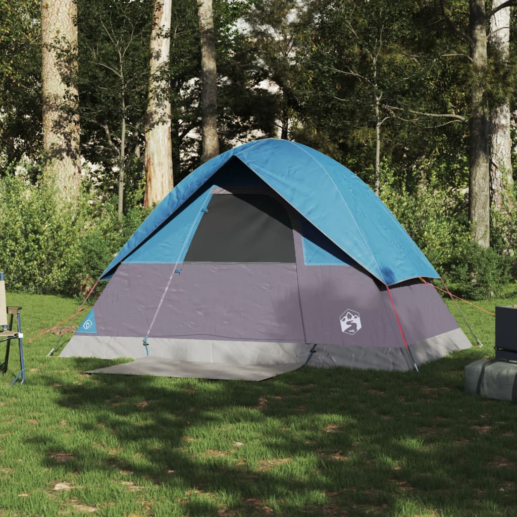 Tente de camping dôme 2 personnes bleue imperméable