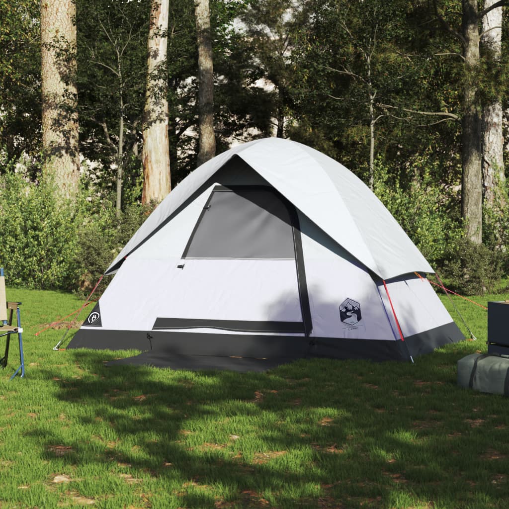 Tente de camping dôme 2 personnes blanc foncé imperméable