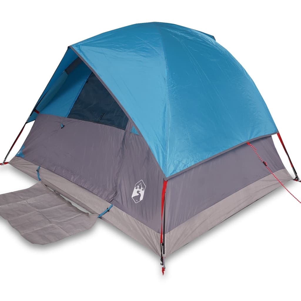 Tente de camping dôme 3 personnes bleue imperméable