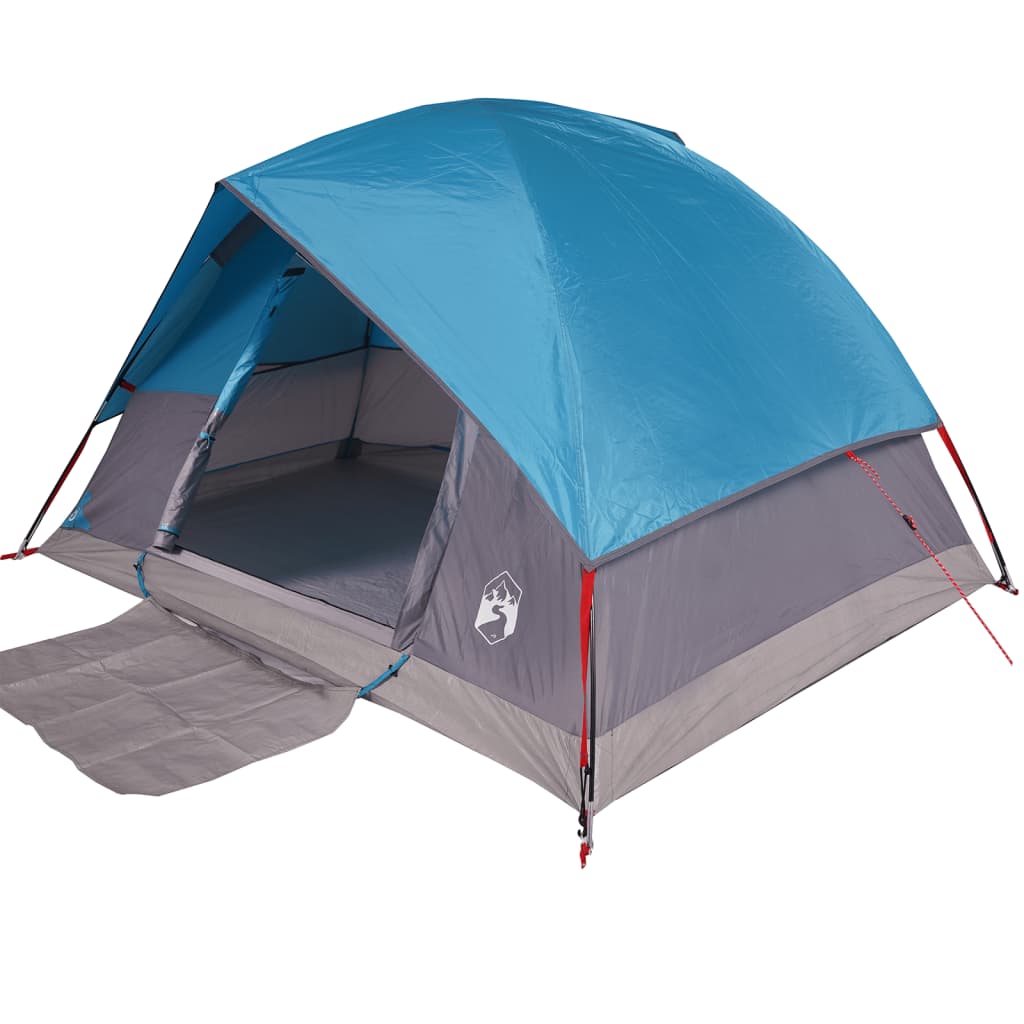 Tente de camping dôme 3 personnes bleue imperméable