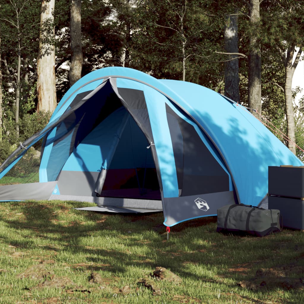 Tente de camping 4 personnes bleue imperméable