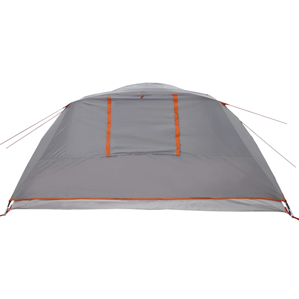 Tente de camping 4 personnes grise et orange imperméable