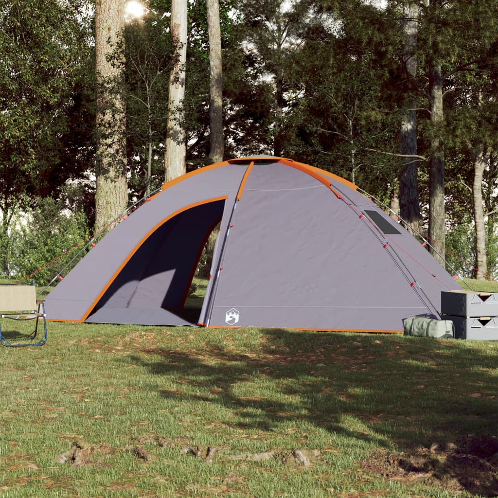 Tente de camping 8 personnes orange imperméable