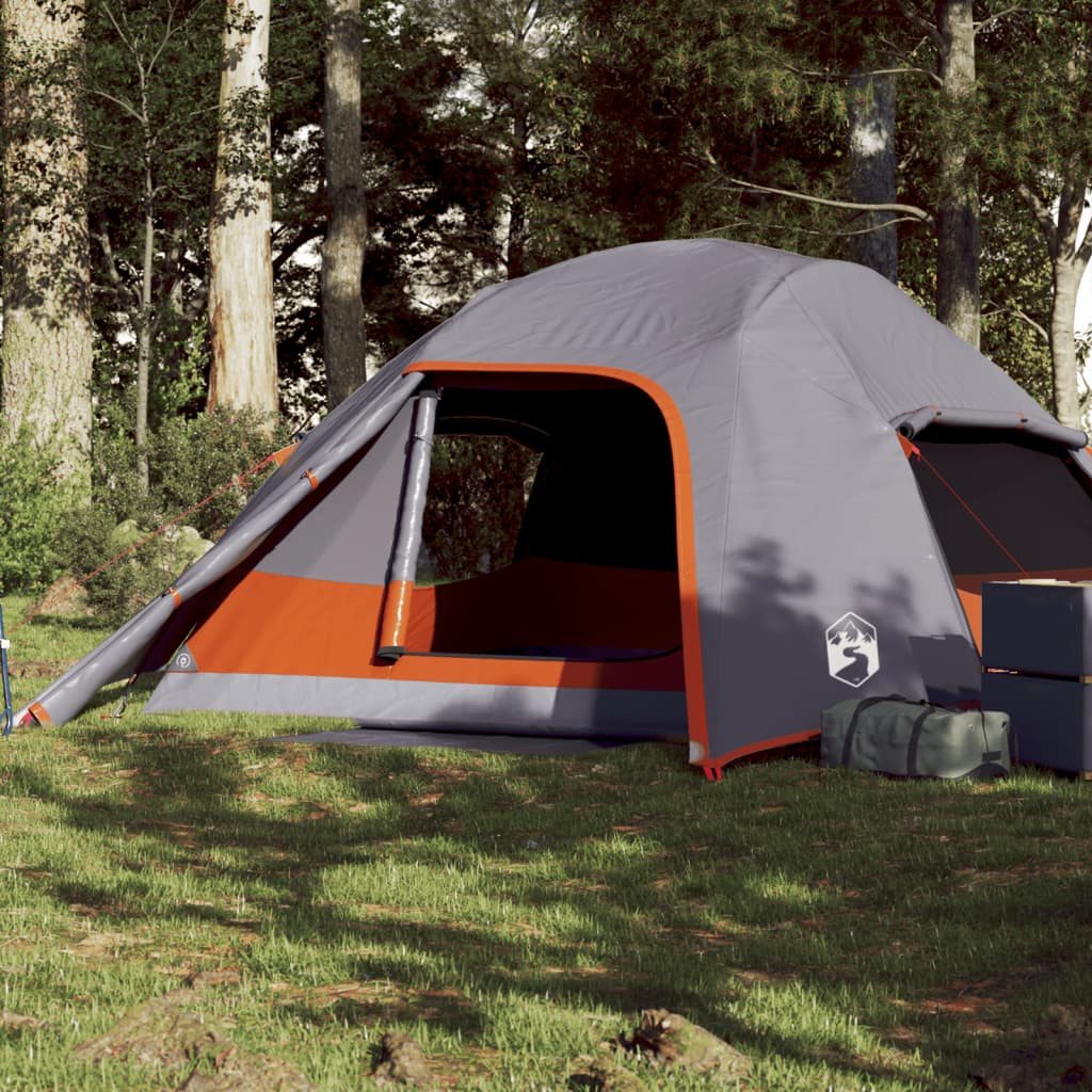 Tente de camping dôme 4 personnes grise imperméable