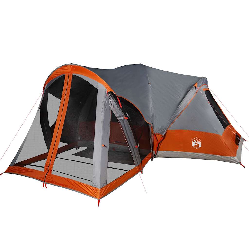 Tente Tipi Familiale 8 Personnes Gris et Orange Etanche