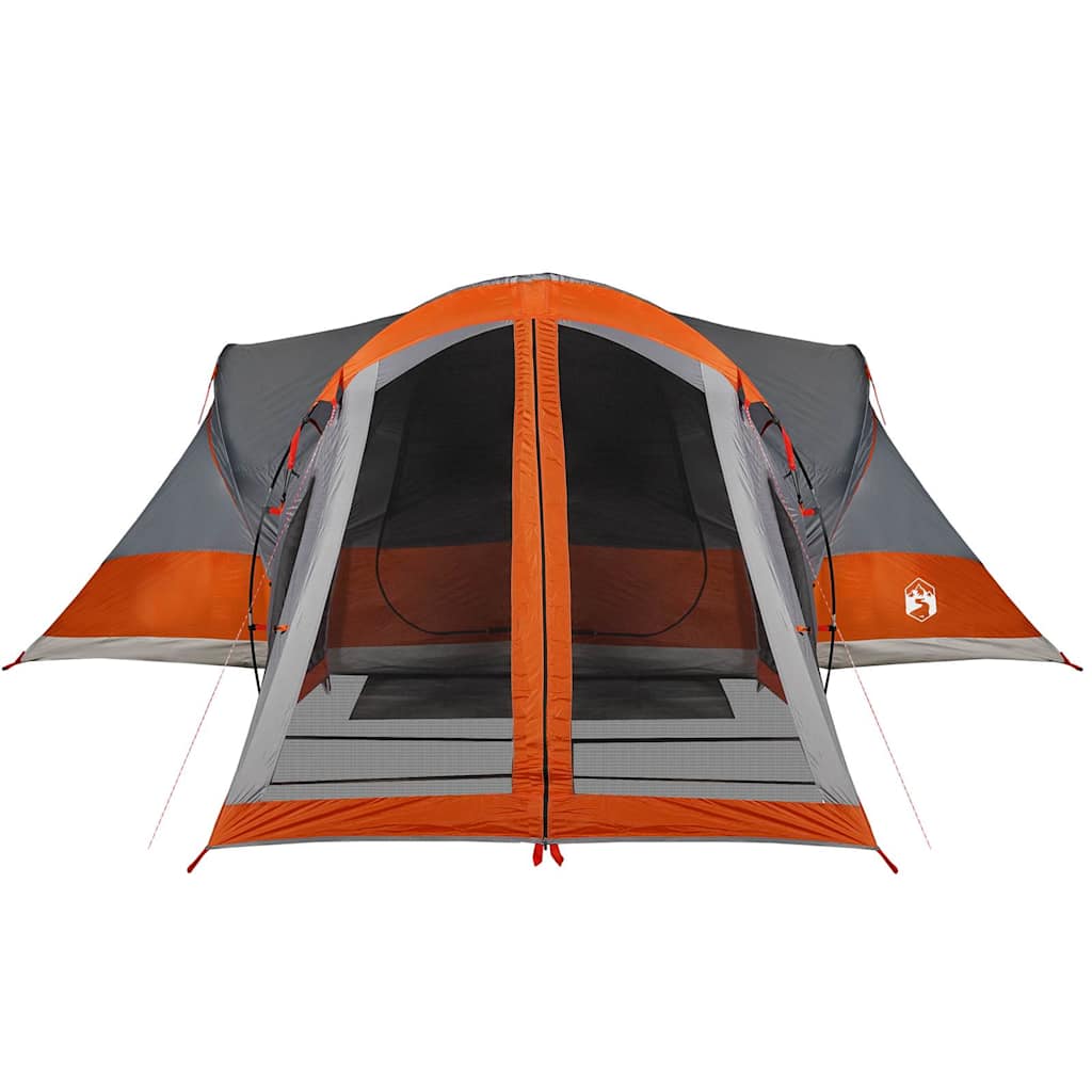 Tente Tipi Familiale 8 Personnes Gris et Orange Etanche