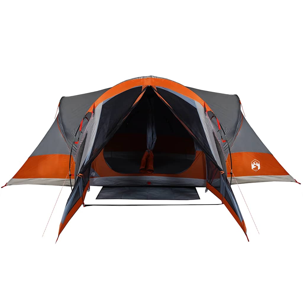 Tente Tipi Familiale 8 Personnes Gris et Orange Etanche