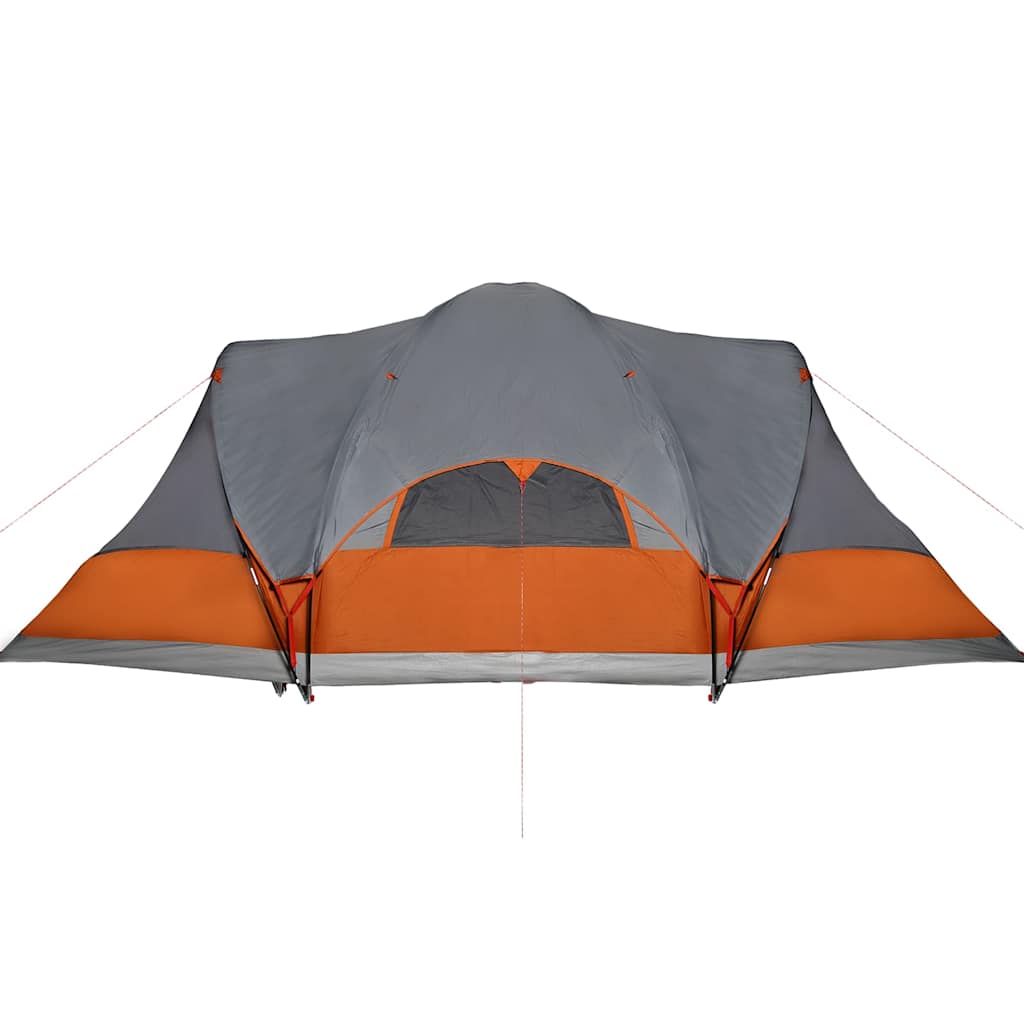 Tente Tipi Familiale 8 Personnes Gris et Orange Etanche