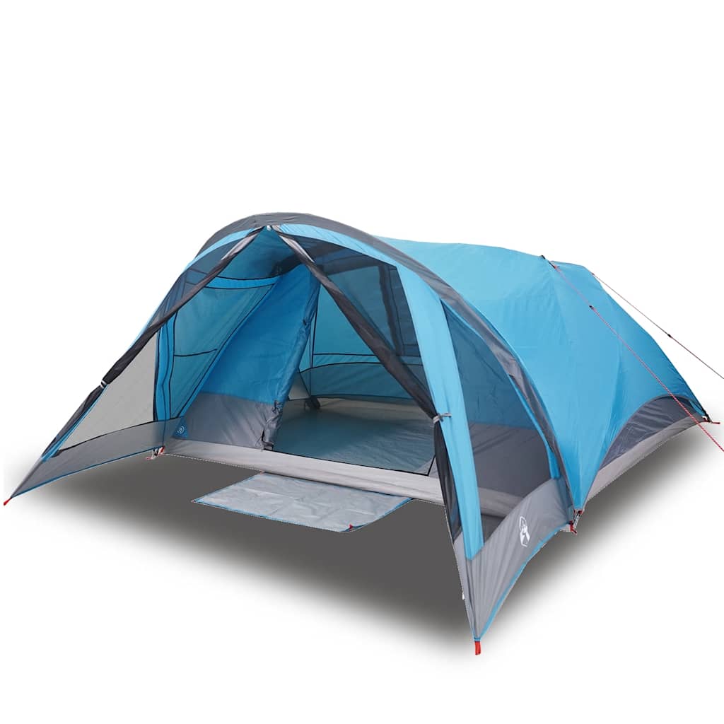 Tente familiale pour 6 personnes bleue imperméable