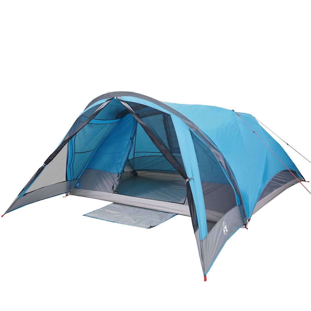 Tente familiale pour 6 personnes bleue imperméable