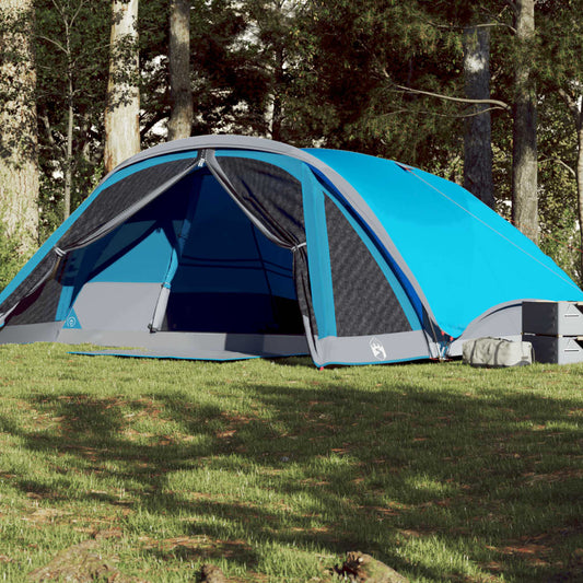 Tente familiale pour 6 personnes bleue imperméable