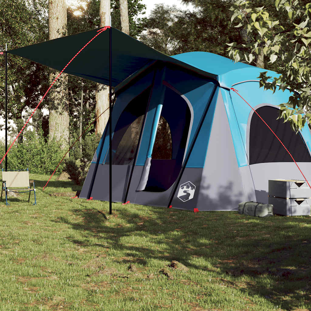 Tente de camping 5 personnes bleue imperméable