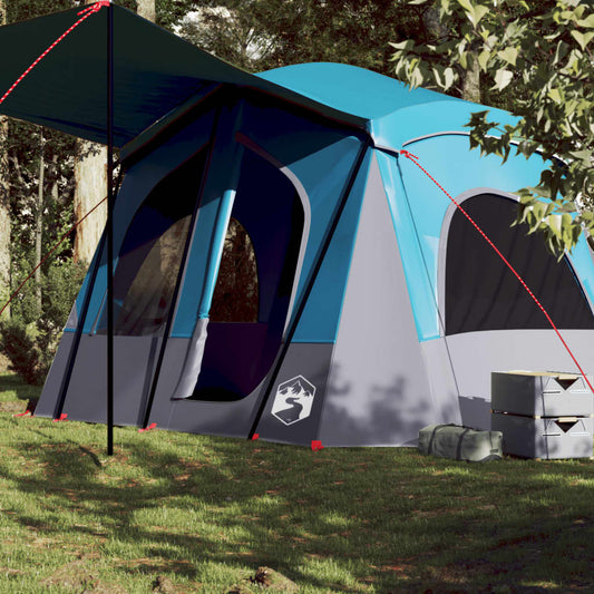 Tente de camping 5 personnes bleue imperméable