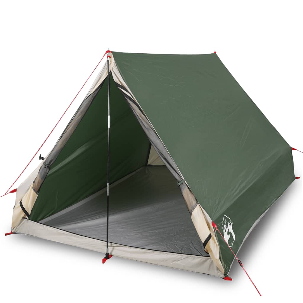 Tente cale de camping 2 personnes verte imperméable