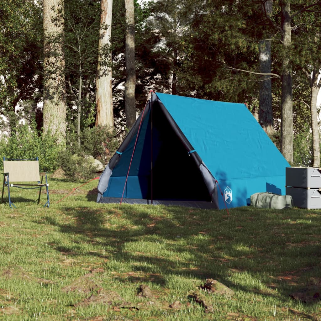 Camping-Keilzelt 2 Personen Blau Wasserdicht