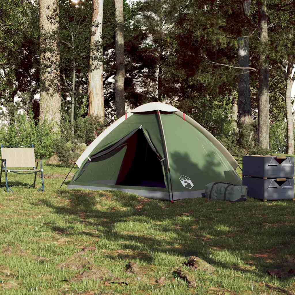 Tente de camping dôme 2 personnes verte imperméable