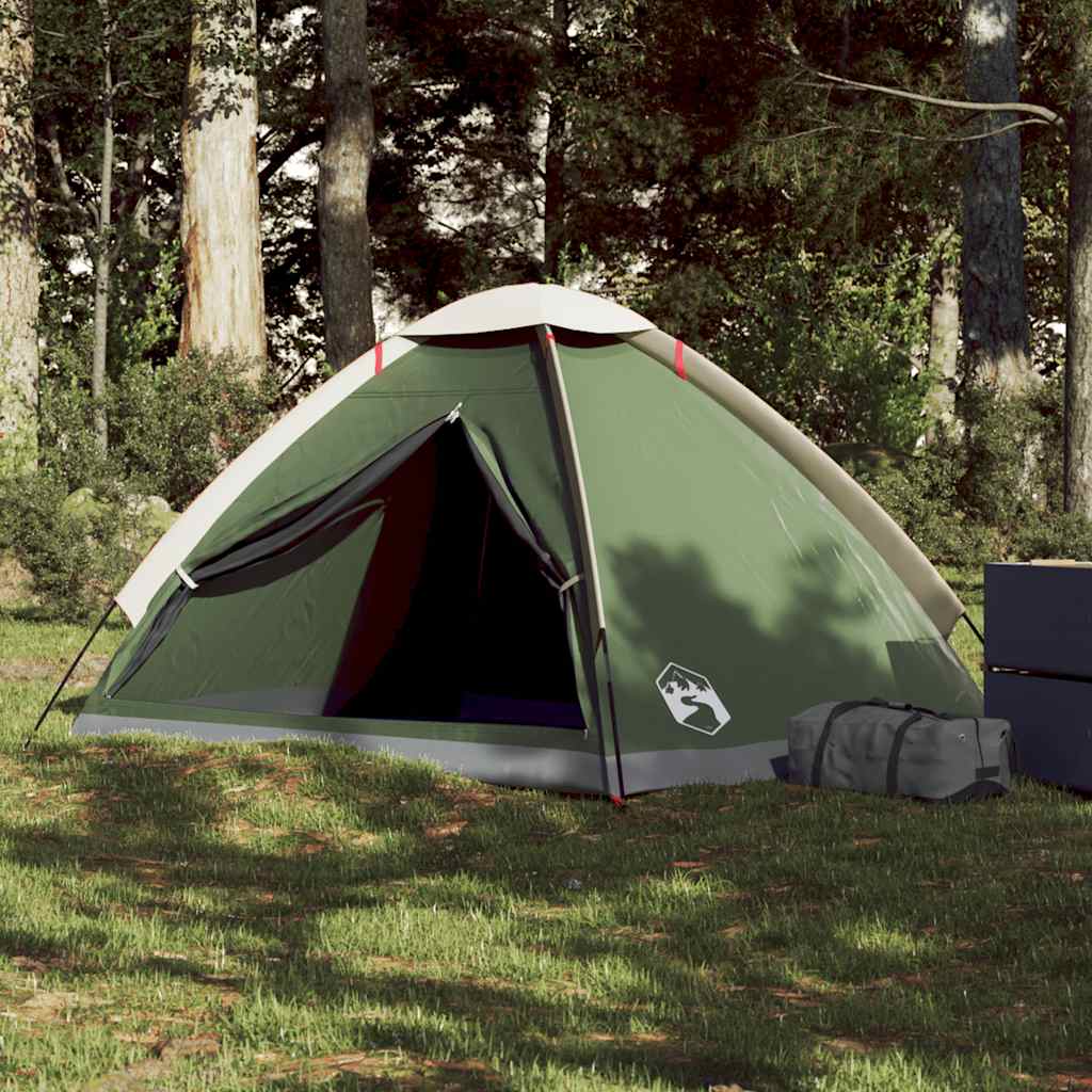 Tente de camping dôme 2 personnes verte imperméable