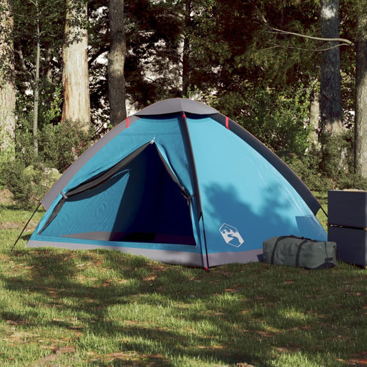 Tente de camping dôme 2 personnes bleue imperméable