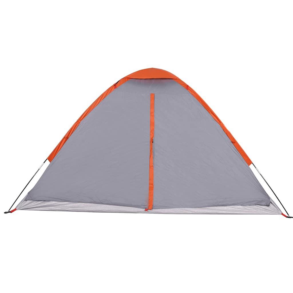 Tente de camping dôme 2 personnes gris et orange étanche