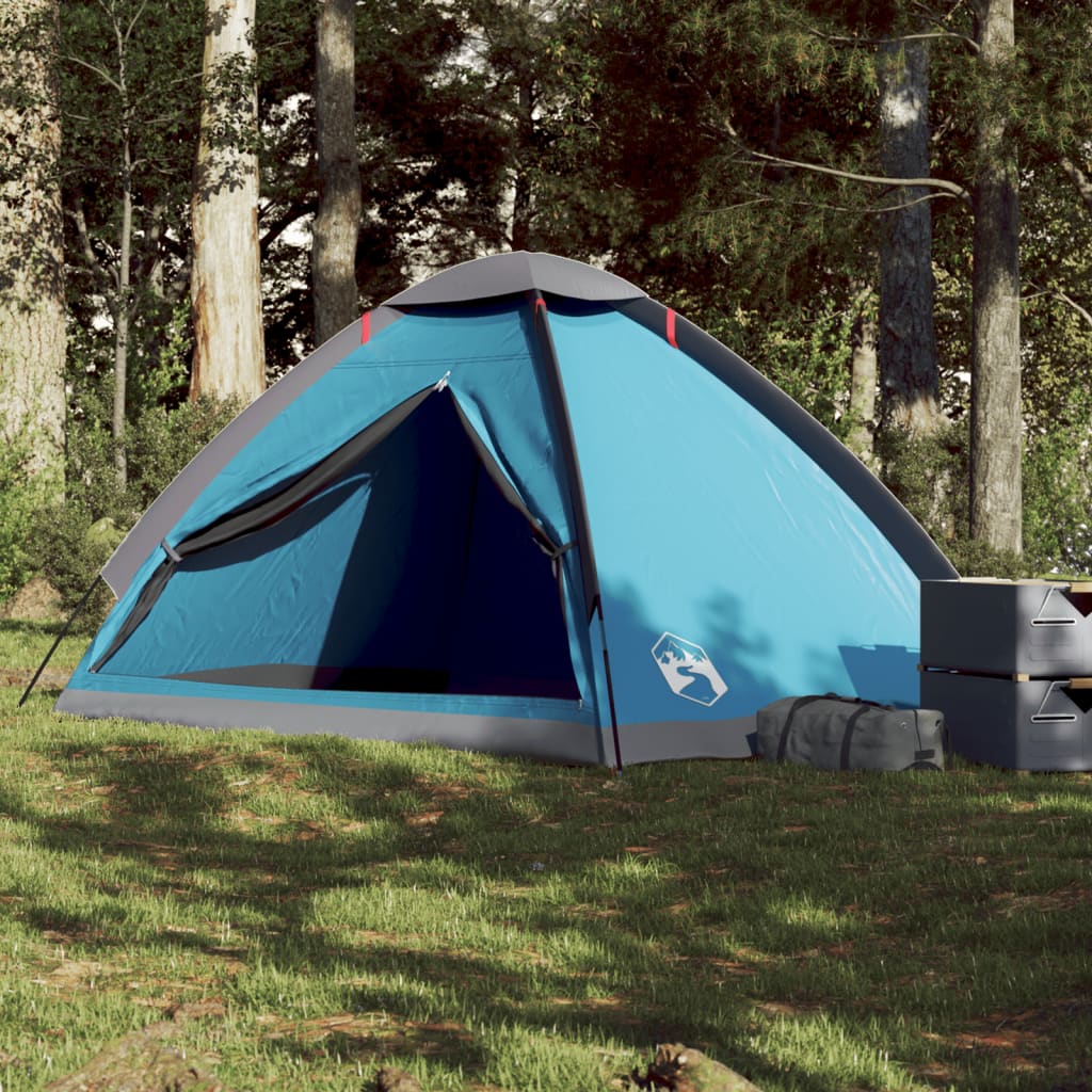 Tente de camping dôme 4 personnes bleue imperméable