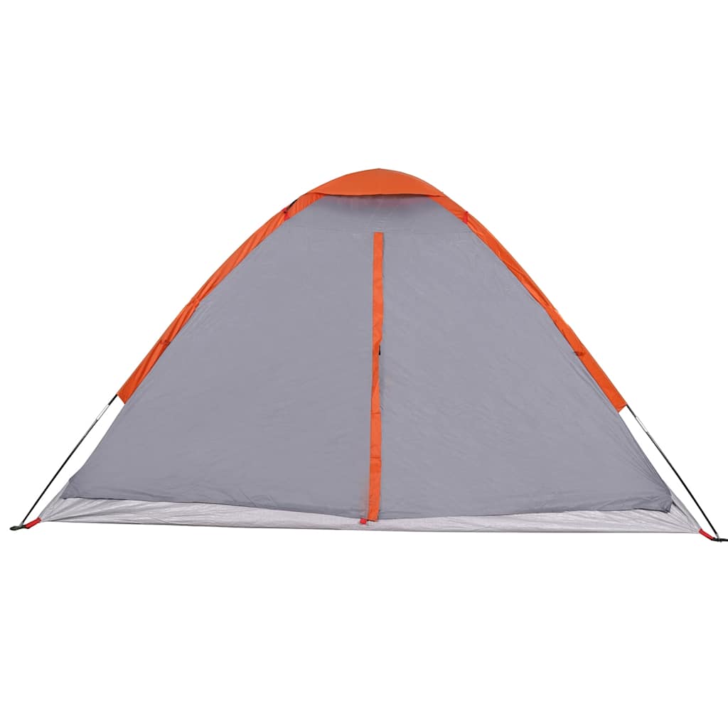 Tente de camping dôme 4 personnes gris et orange étanche