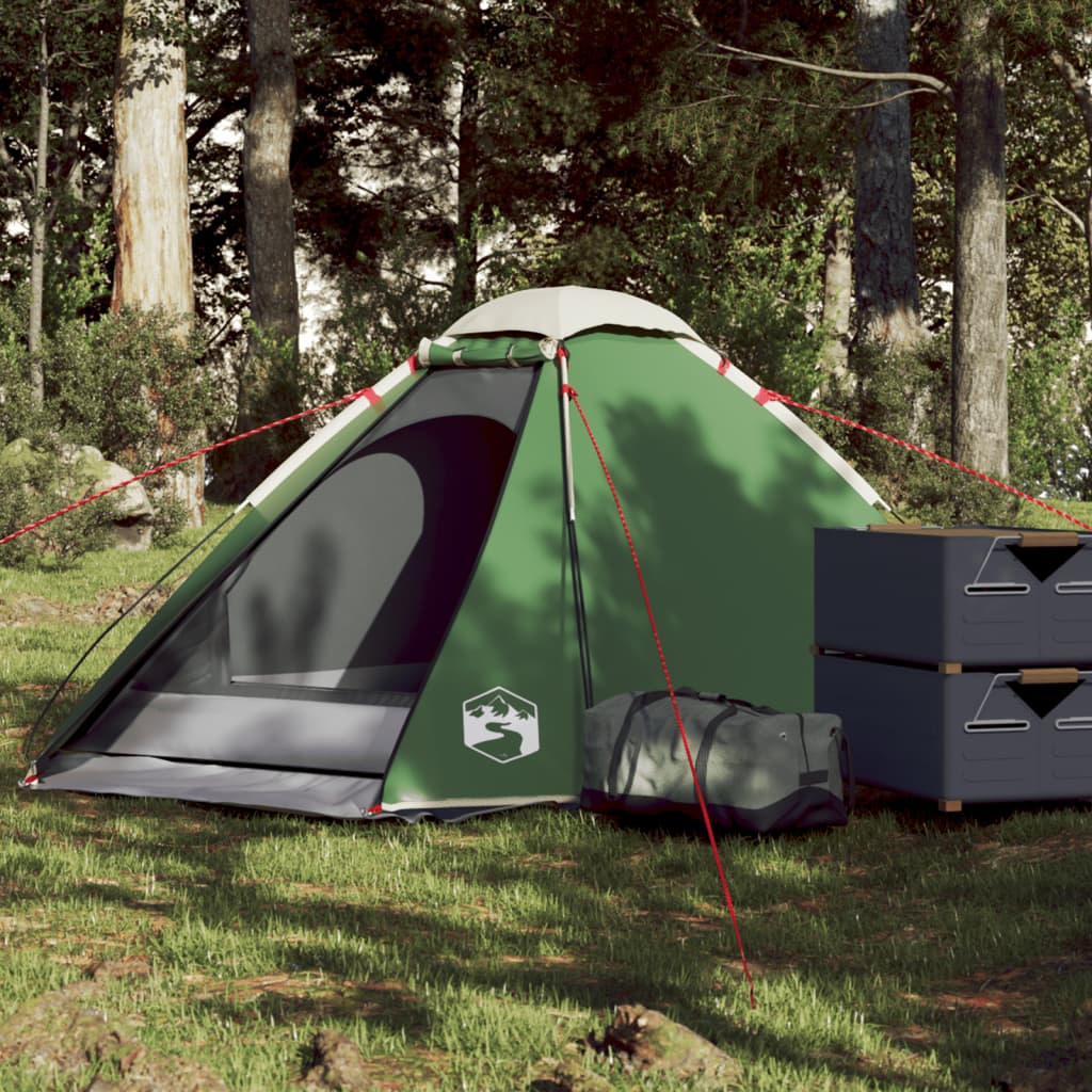 Tente de camping dôme 2 personnes verte imperméable