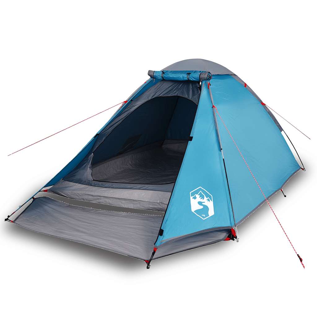 Tente de camping dôme 2 personnes bleue imperméable