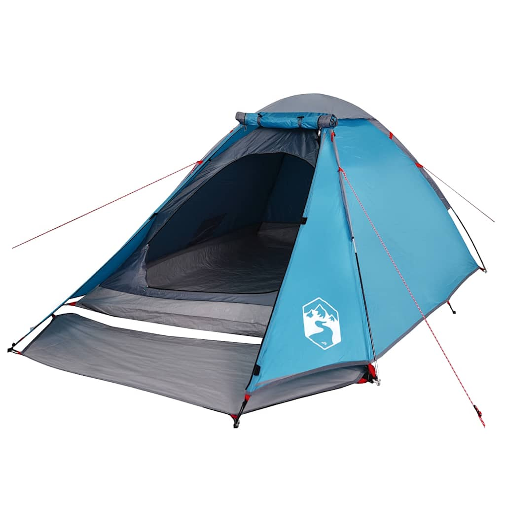 Tente de camping dôme 2 personnes bleue imperméable