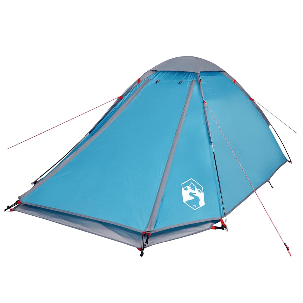 Tente de camping dôme 4 personnes bleue imperméable