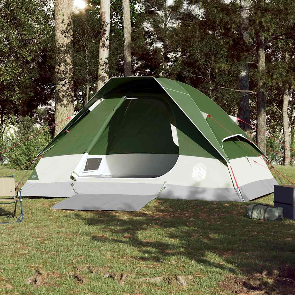 Tente de camping dôme 4 personnes verte imperméable