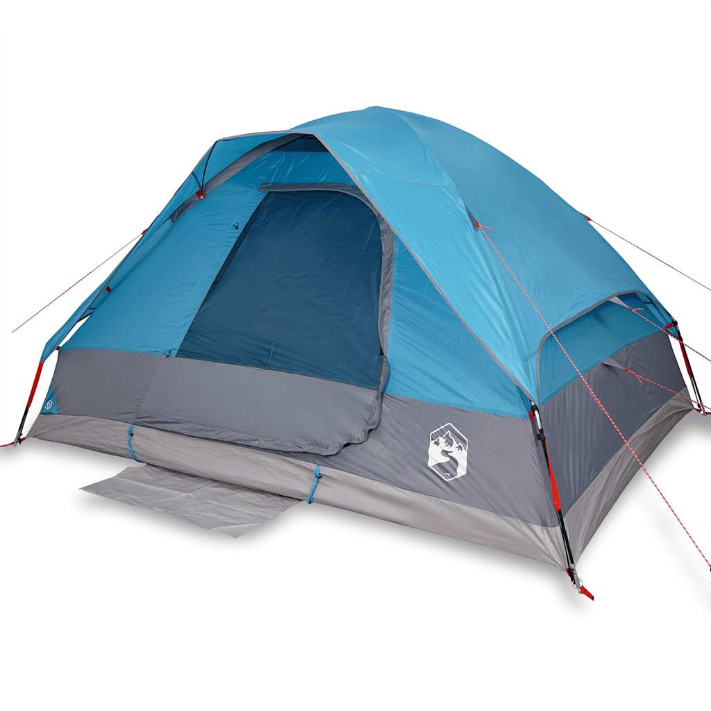 Tente de camping dôme 4 personnes bleue imperméable