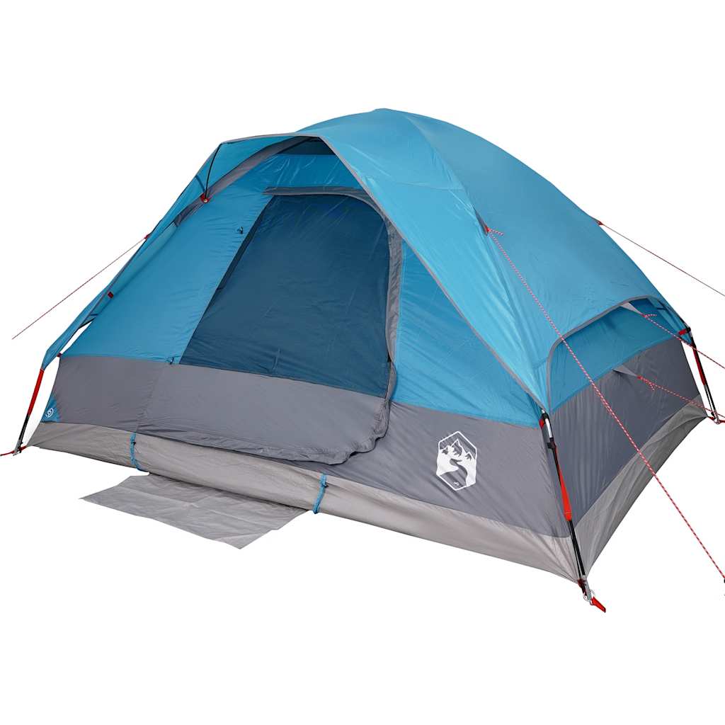 Tente de camping dôme 4 personnes bleue imperméable