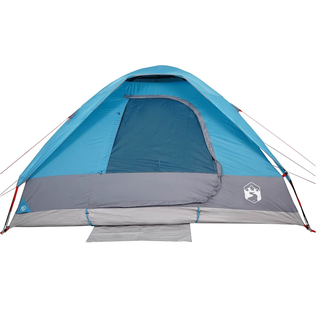 Tente de camping dôme 4 personnes bleue imperméable