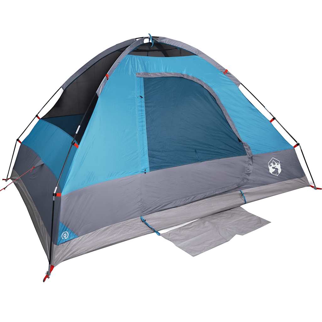 Tente de camping dôme 4 personnes bleue imperméable