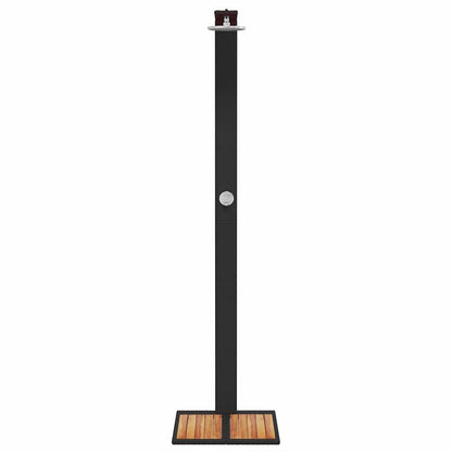 Gartendusche Schwarz 50x55x224 cm Poly Rattan und Akazienholz