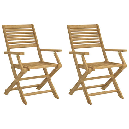 Klappstühle, 2 Stück, 54,5 x 61,5 x 86,5 cm, Massivholz Akazie