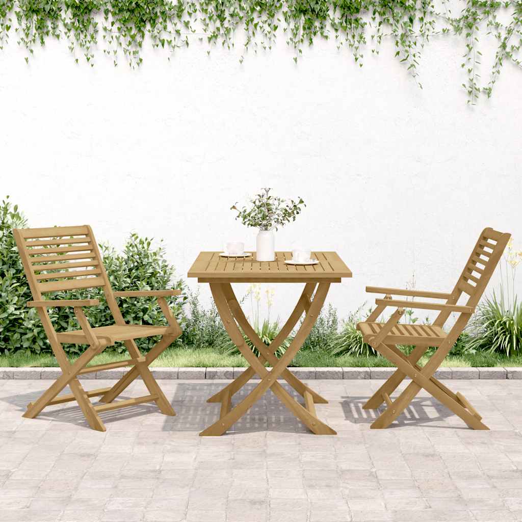 Klappstühle, 2 Stück, 54,5 x 61,5 x 86,5 cm, Massivholz Akazie